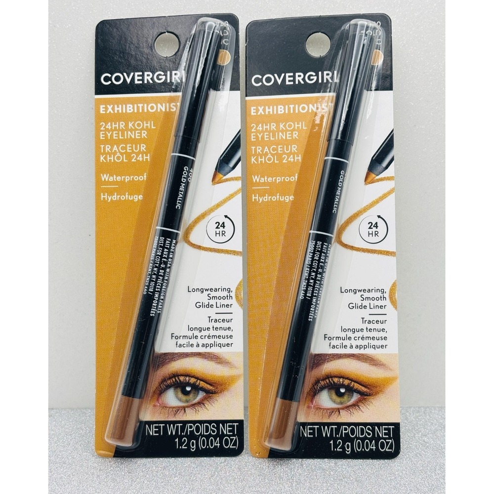 2X Covergirl Exhibitionist 24 Hour Waterproof Kohl Eyeliner-400 Gold